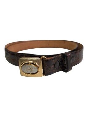 Vintage Hickok Pioneer Alligator On Suede  Belt Brown Men’s Size 36